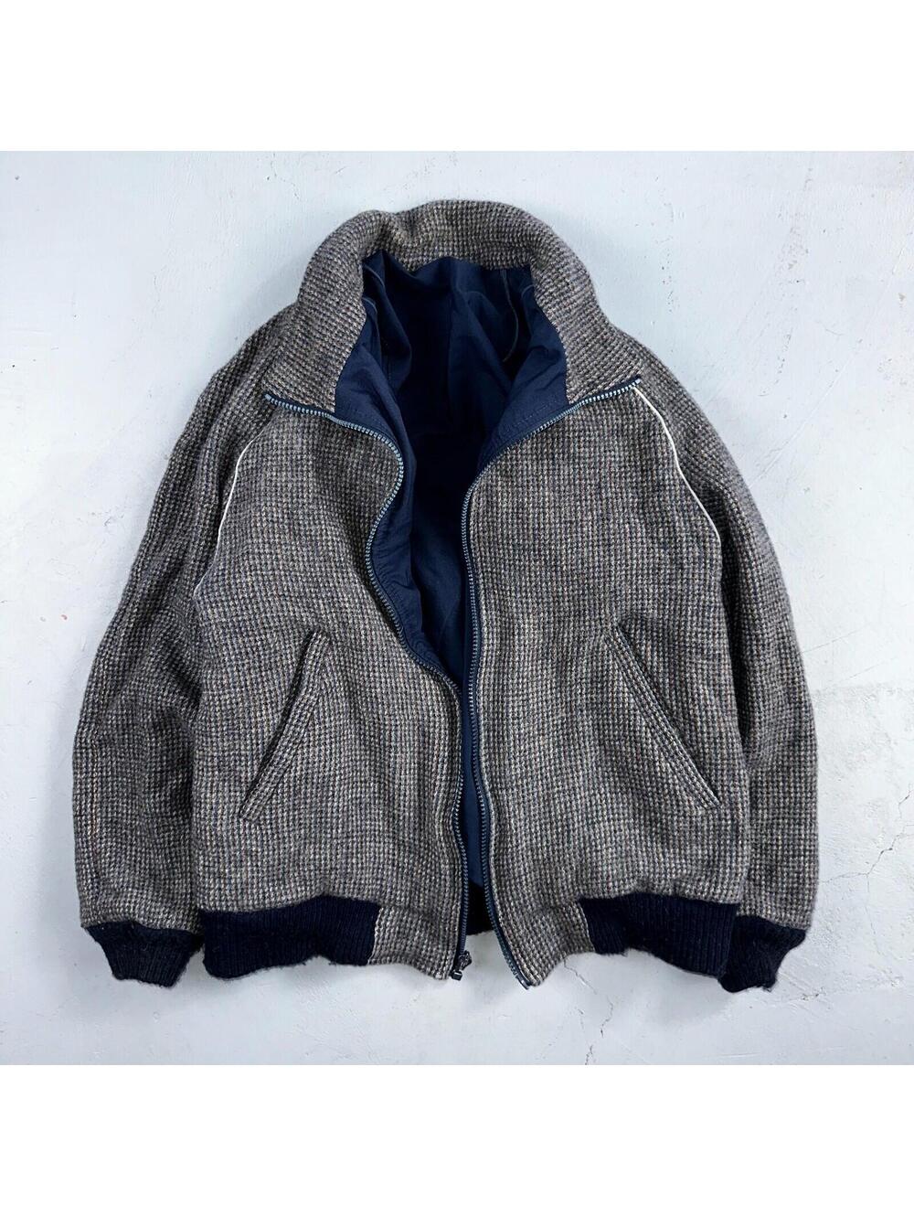 PENDLETON VTG USA Men’s Medium Blue Insulated Wool Bomber Jacket Broken Zipper